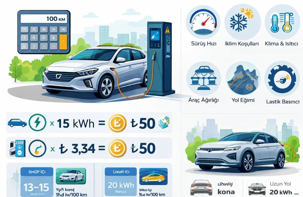 Elektrikli Araba 100 km’de Ne Kadar Yakar?